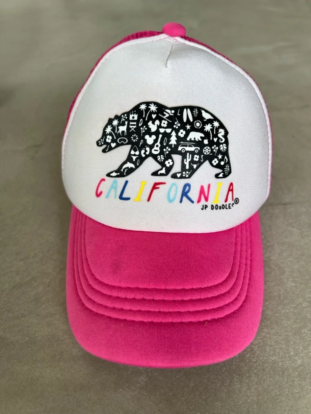 JP Doodles Pink California Toddler Trucker Hat - 2-5yrs / 52cm - Adjustable‎